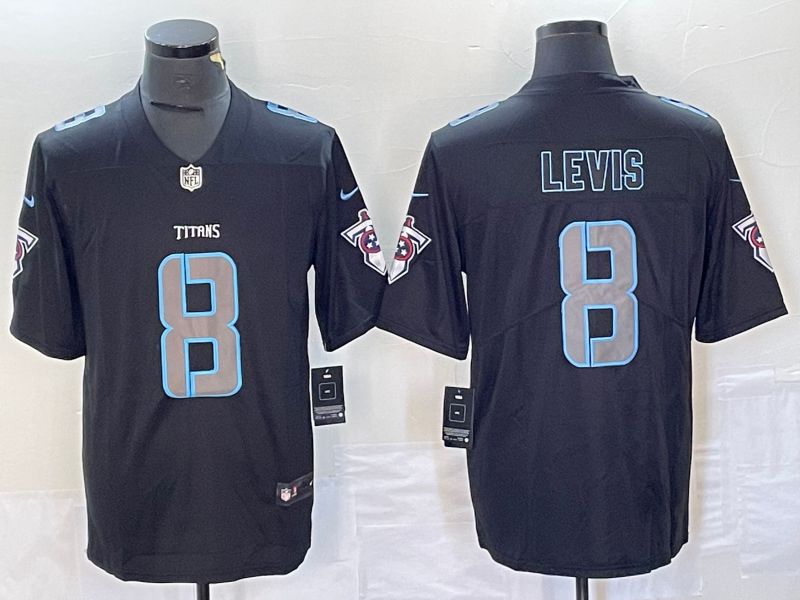 Men Tennessee Titans 8 Levis Black Nike Vapor Untouchable Limited NFL Jersey style 1